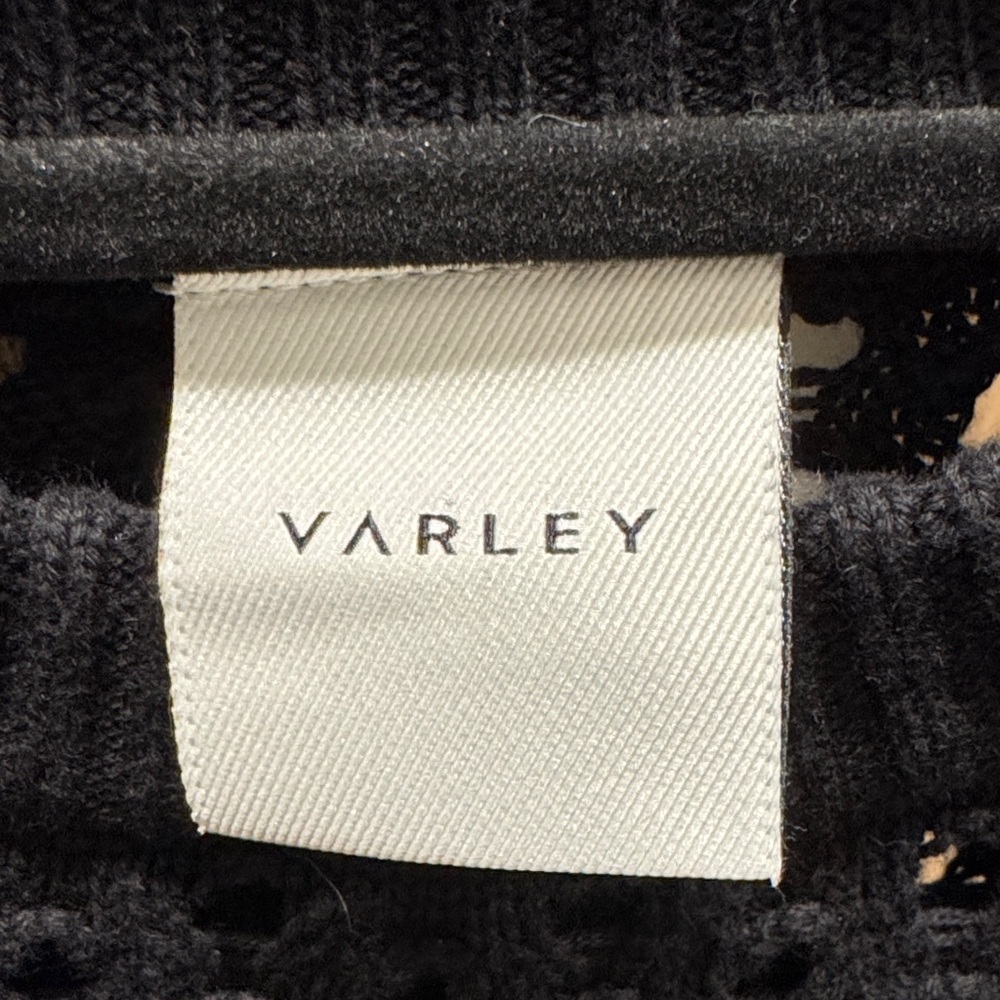 Varley Black  Open-Knit Crew Neck Sweater - Picture 2 of 6